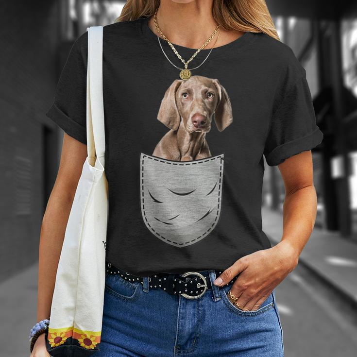 Weimaraner Raner Chest Pocket For Dog Owners T-Shirt Gifts for Her