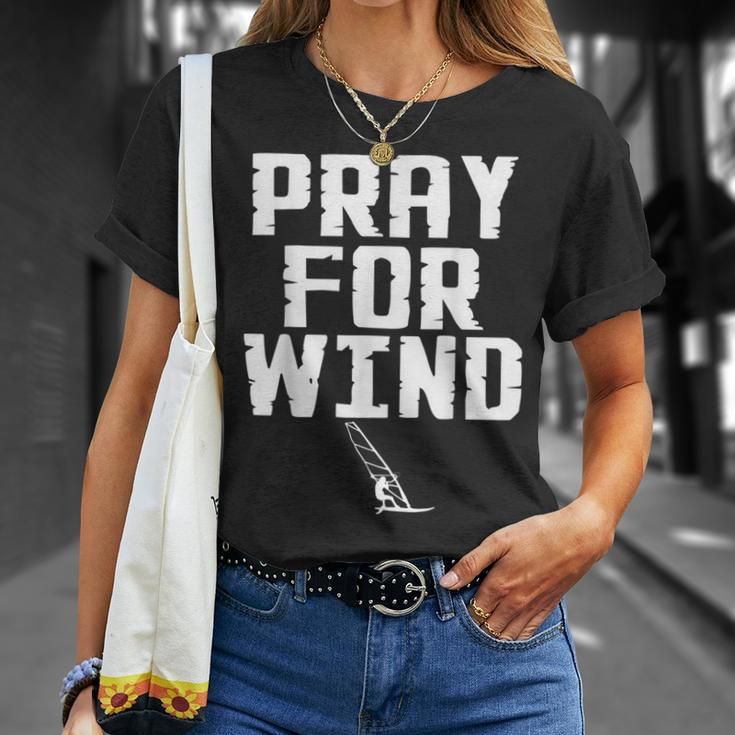 Windsurfer Pray For Wind Beach Wave Riding Windsurfing T-Shirt Gifts for Her