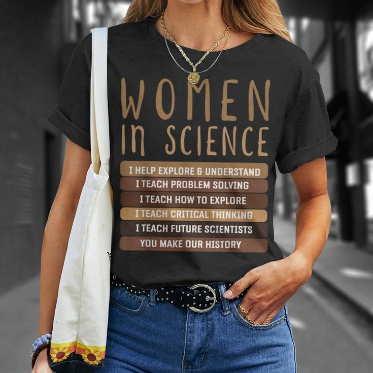 Women Belong In Science Design For Biology & Physics Teacher Unisex T-Shirt Gifts for Her