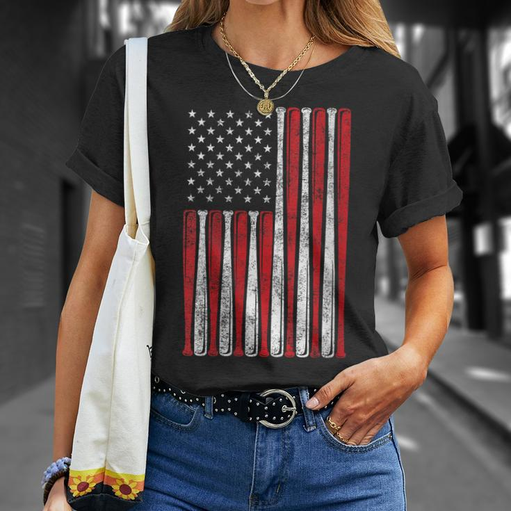 Womens American Flag Baseball Red White Blue For 4Th Of July Usa Unisex T-Shirt Gifts for Her