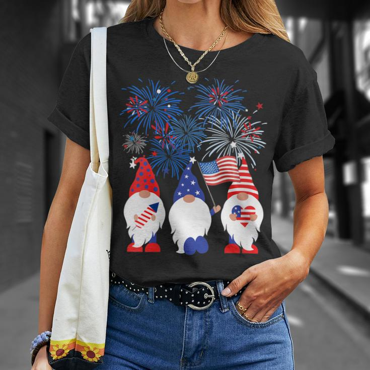 Womens American Gnomes Usa Patriotic 4Th Of July Cute Funny Unisex T-Shirt Gifts for Her