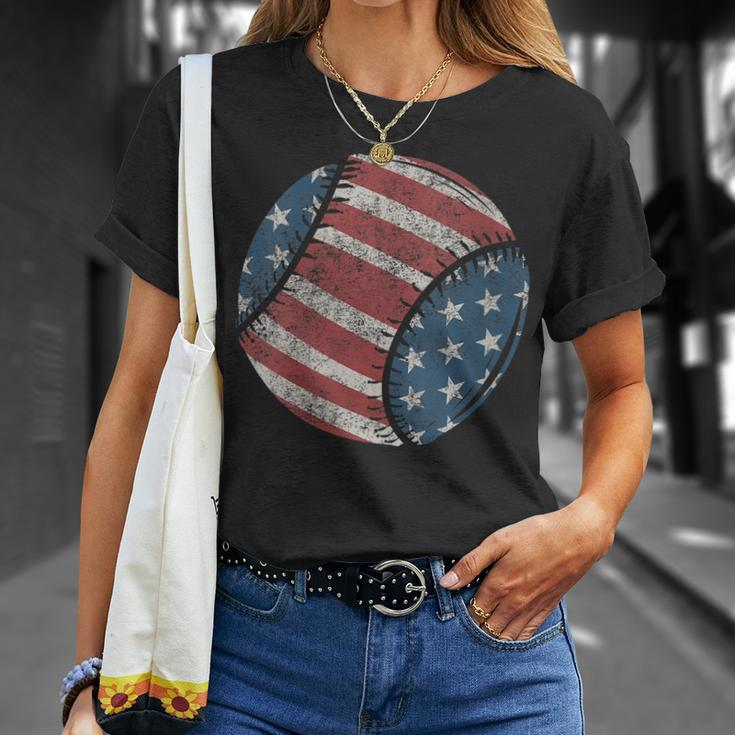Womens American Vintage Baseball 4Th Of July Kids Boys Girls Women Unisex T-Shirt Gifts for Her
