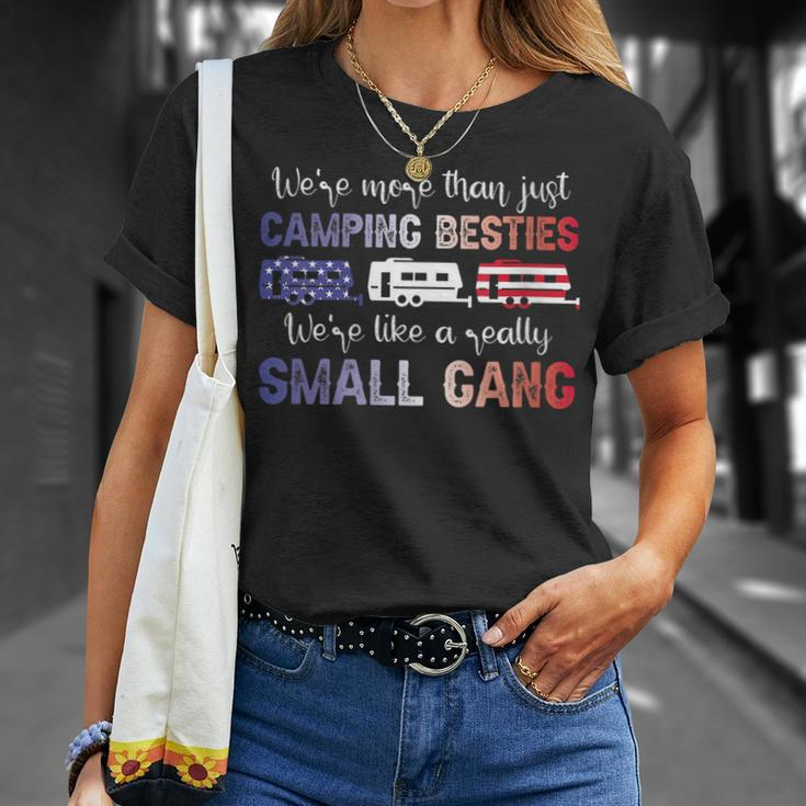 Womens Were More Than Just Camping Besties 4Th Of July Unisex T-Shirt Gifts for Her
