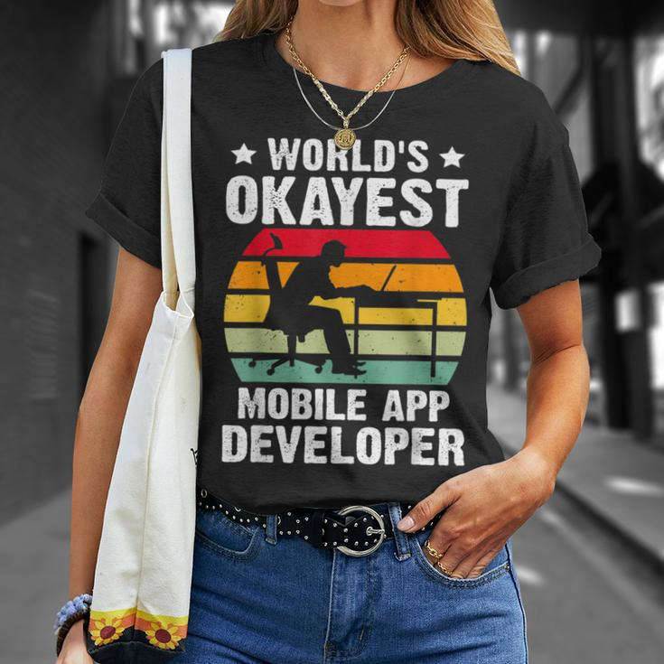 World's Okayest Mobile App Developer T-Shirt Gifts for Her