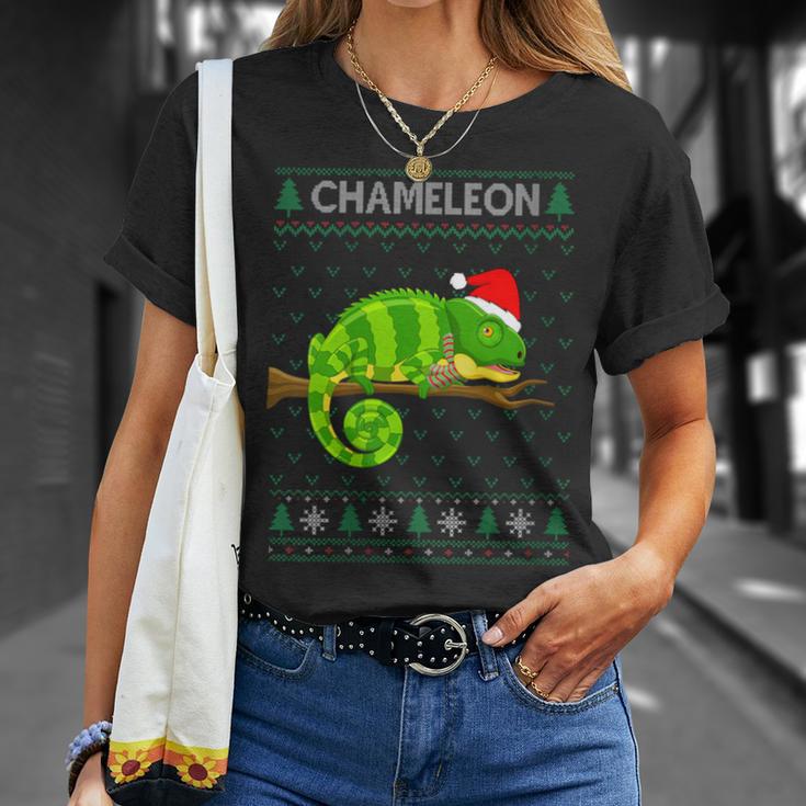 Xmas Chameleon Ugly Christmas Sweater Party T-Shirt Gifts for Her