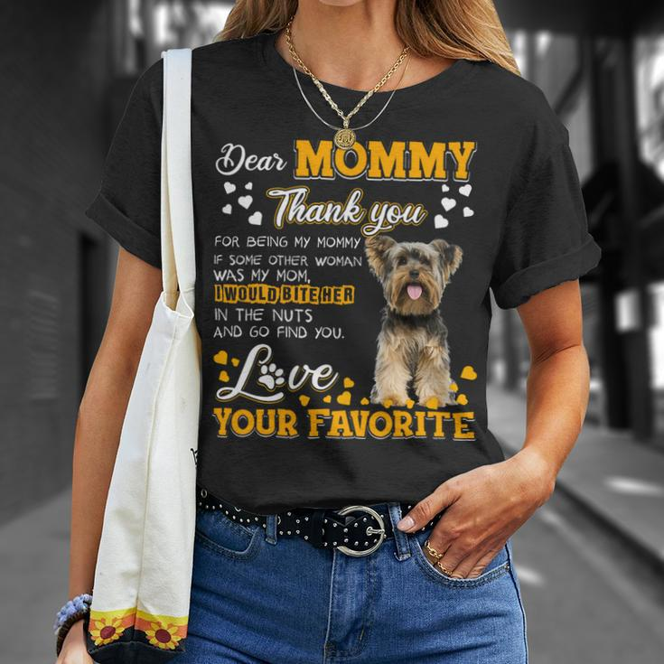 Yorkie Dear Mommy Thank You For Being My Mommy Unisex T-Shirt Gifts for Her