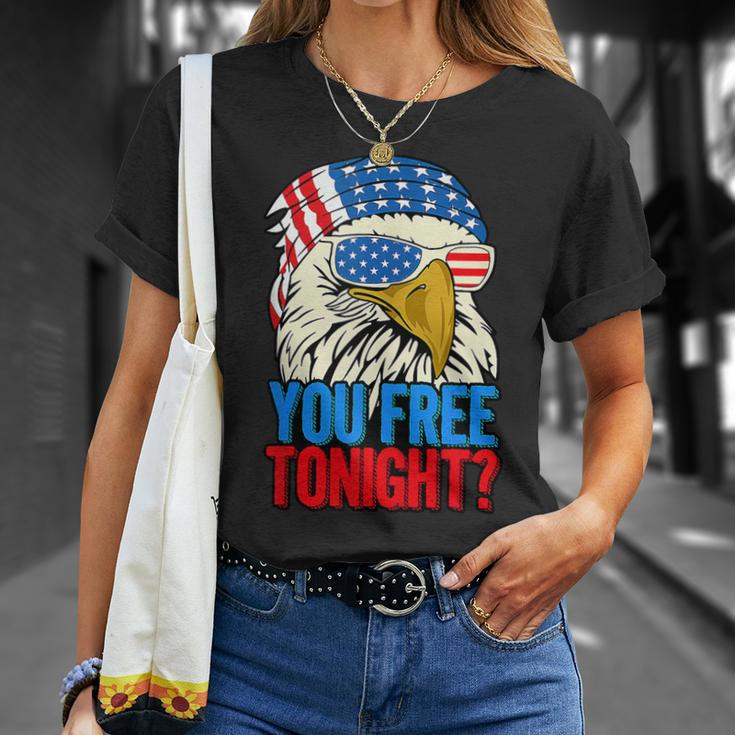 You Free Tonight Bald Eagle Mullet 4Th Of July Us Flag Retro Unisex T-Shirt Gifts for Her