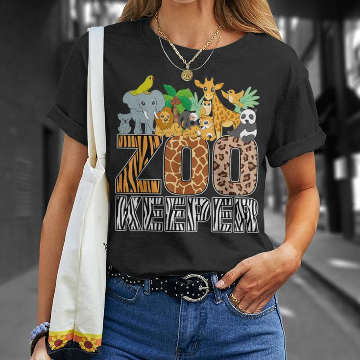 Zookeeper Costume Zebra Wild Print African Animal Keeper T-Shirt Gifts for Her