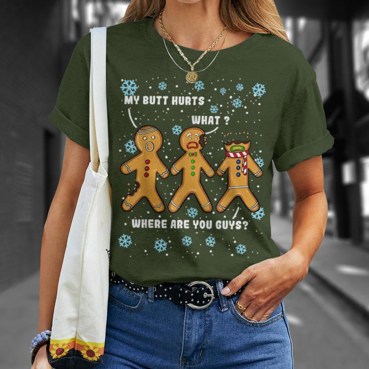 My Butt Hurts Christmas Gingerbread Man Cookie Men T-Shirt Gifts for Her