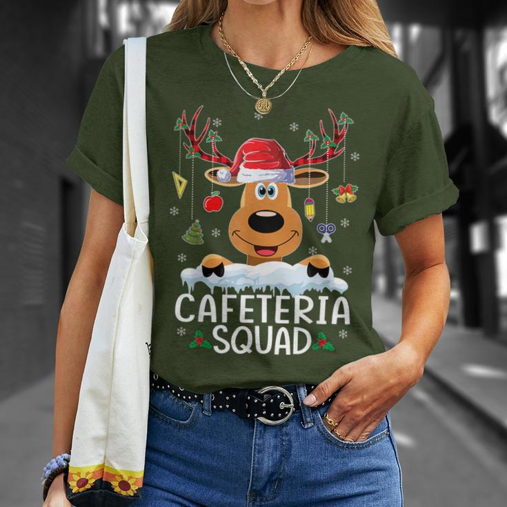 Cafeteria Squad Reindeer Santa Hat Christmas Family T-Shirt Gifts for Her