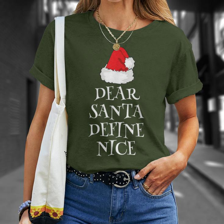 Dear Santa Define Nice Christmas Naughty List T-Shirt Gifts for Her