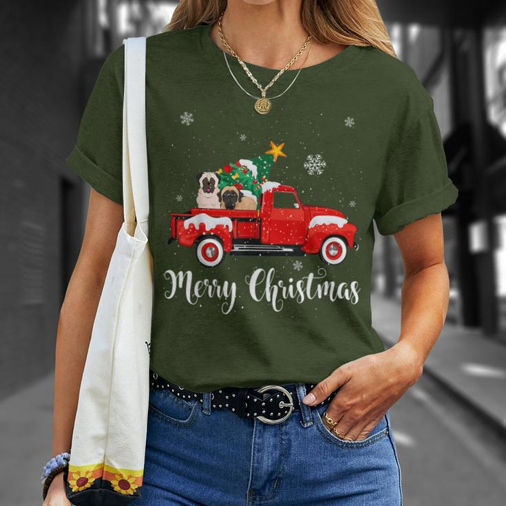 Mastiff Ride Red Truck Christmas Pajama T-Shirt Gifts for Her