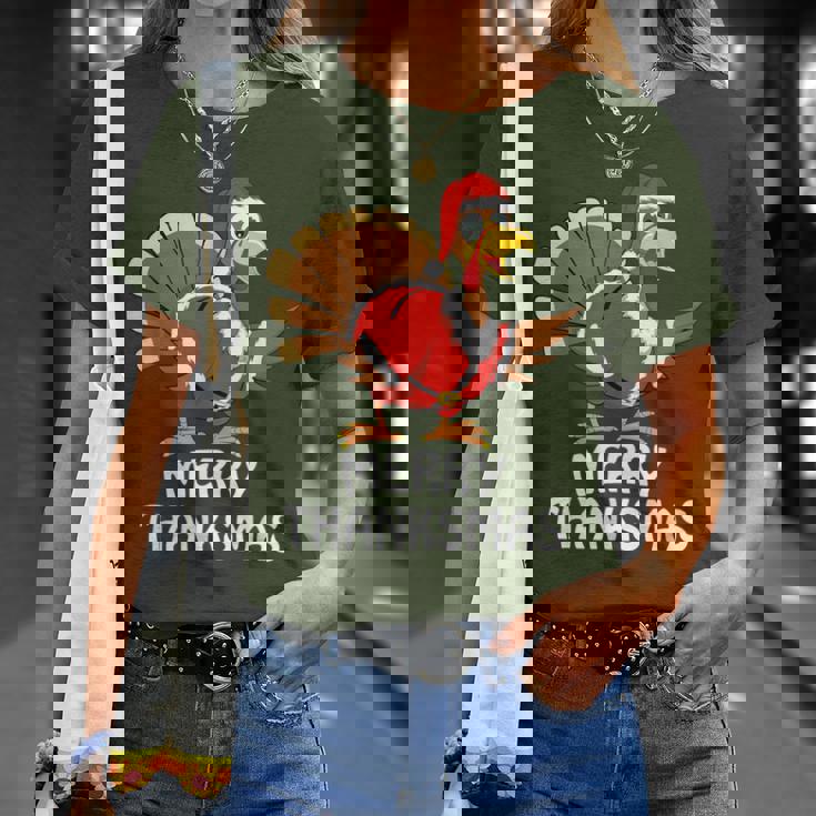 Merry Thanksmas Happy Thanksgiving Merry Christmas T-Shirt Gifts for Her Merry Thanksmas Happy Thanksgiving Merry Christmas T-Shirt Gifts for Her