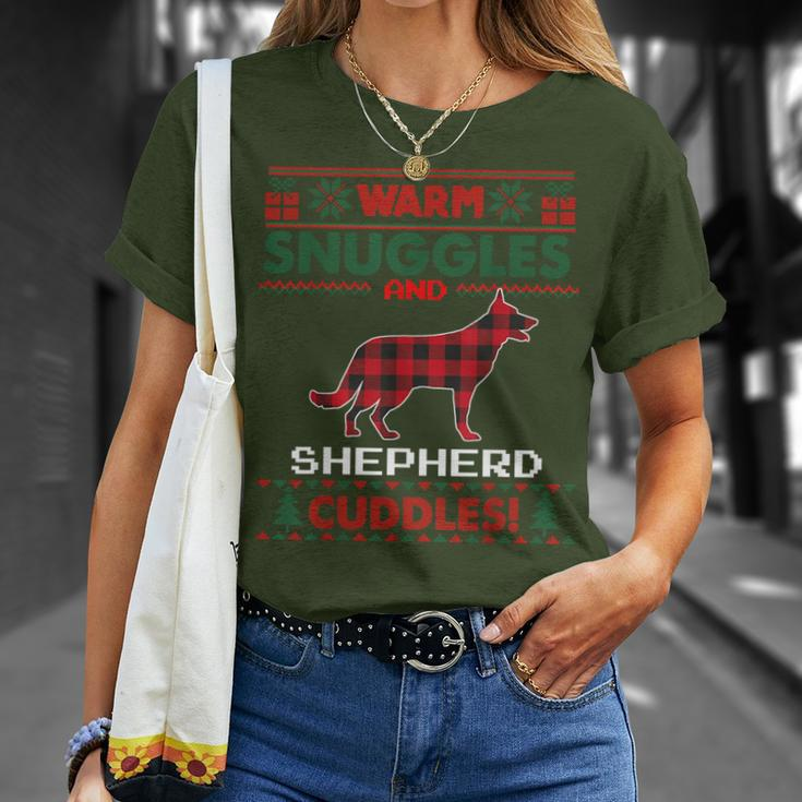 German Shepherd Dog Christmas Pajama Ugly Christmas Sweater T-Shirt Gifts for Her