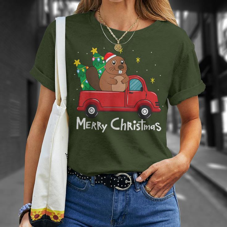 Groundhog Christmas Ornament Truck Tree Xmas T-Shirt Gifts for Her