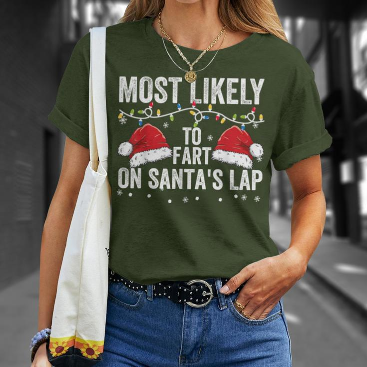 Most Likely To Fart On Santa's Lap Family Matching Christmas T-Shirt Gifts for Her