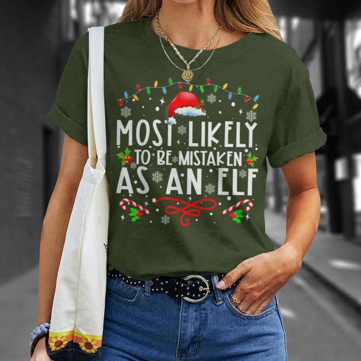 Most Likely To Be Mistaken As An Elf Family Christmas T-Shirt Gifts for Her