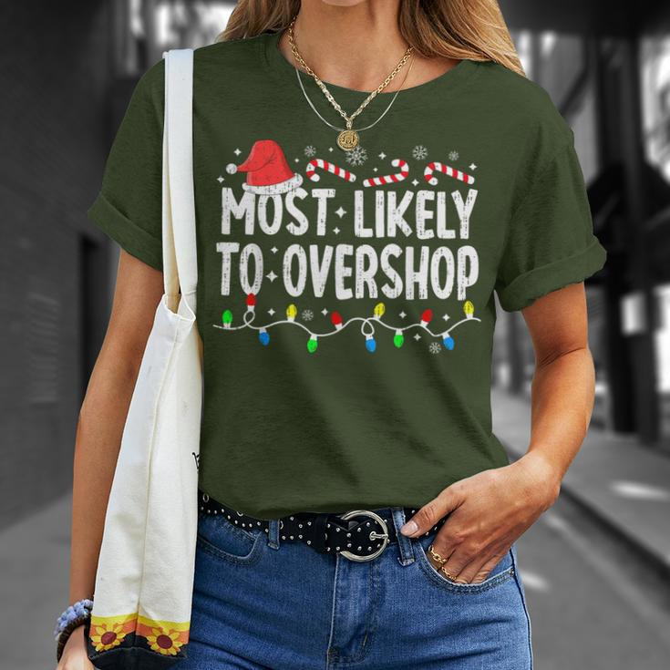 Most Likely To Overshop Family Matching Christmas Shopping T-Shirt Gifts for Her