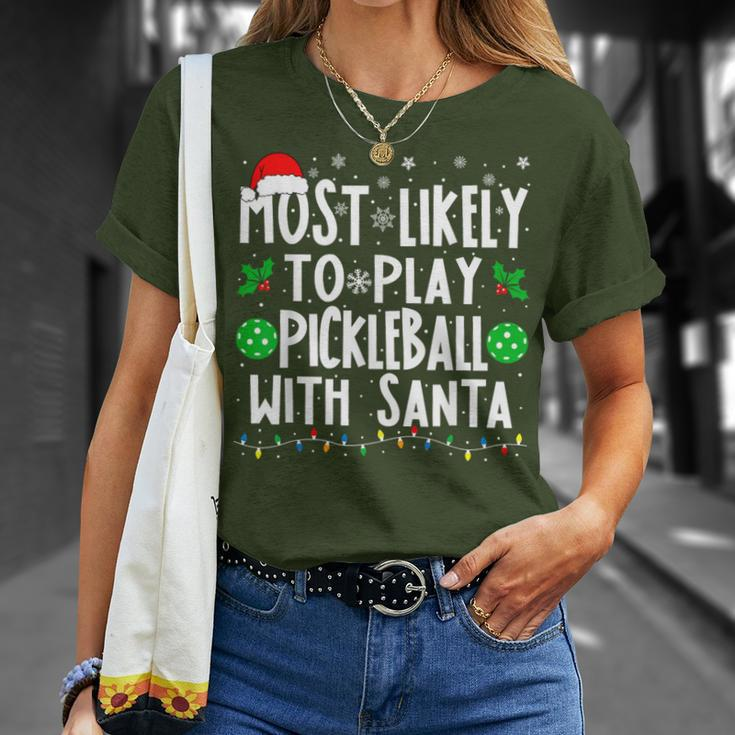 Most Likely To Play Pickleball With Santa Family Christmas T-Shirt Gifts for Her