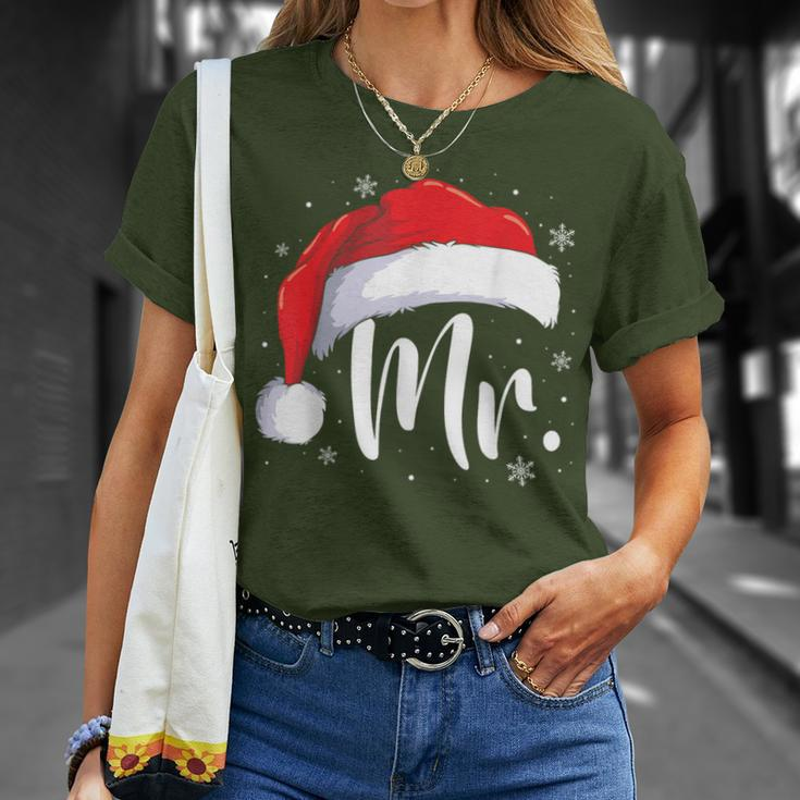 Mr Mrs Claus Christmas Couples Matching His And Her Pajamas T-Shirt Gifts for Her