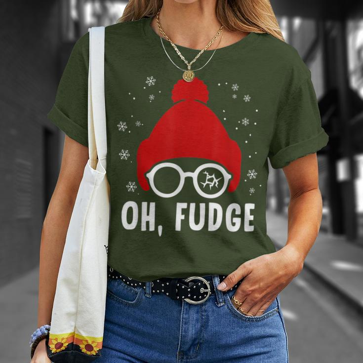 Oh A Fudge Christmas Saying Vintage Xmas Santa Hat T-Shirt Gifts for Her