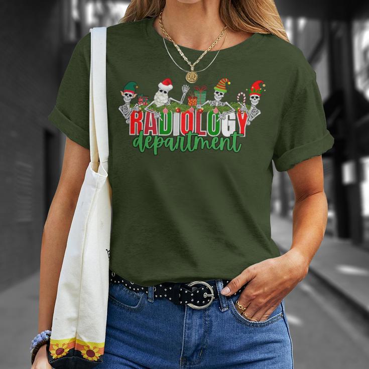 Radiology Department Skeleton Xmas Rad Tech Xray Tech Ct T-Shirt Gifts for Her