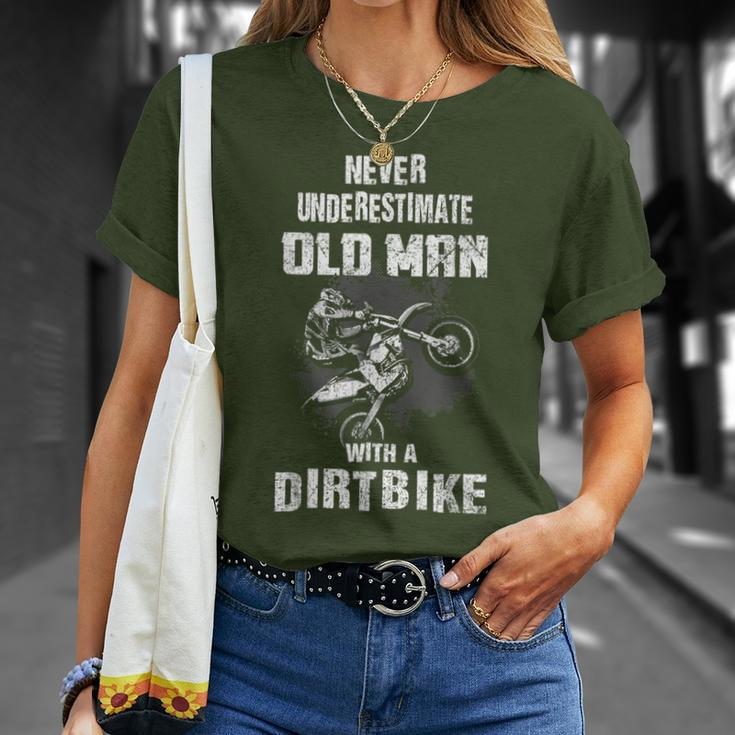 Never Underestimate An Old Man With A Dirt Bike Christmas T-Shirt Gifts for Her