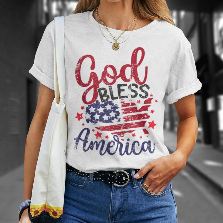 4Th Of July 2023 Patriotic God Bless America Independence Unisex T-Shirt Gifts for Her