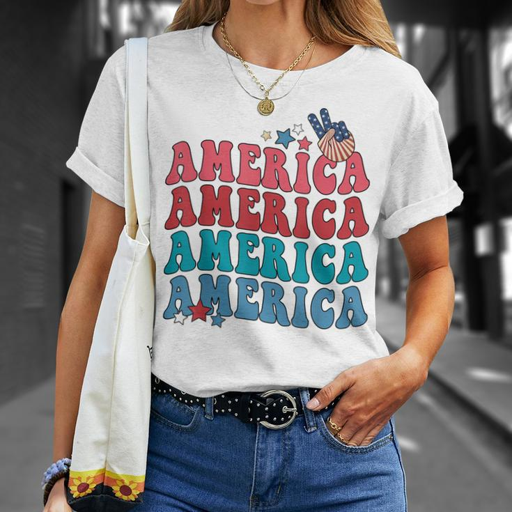 America Patriotic 4Th Fourth Of July Independence Day Unisex T-Shirt Gifts for Her