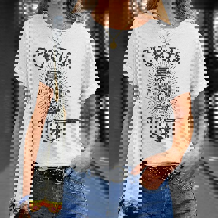Analog Photography LoverLight Chaser Photography Funny Gifts Unisex T-Shirt Gifts for Her