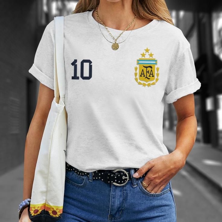 Argentina 3 Stars Argentinian Flag Three Stars 10 Argentina Unisex T-Shirt Gifts for Her