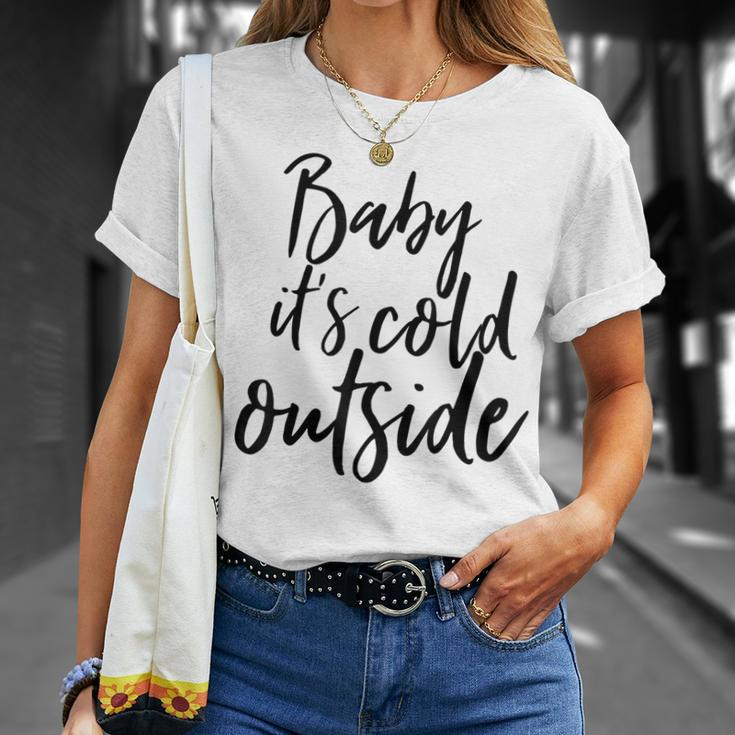 Baby It's Cold Outside Christmas Season Winter Vintage T-Shirt Gifts for Her