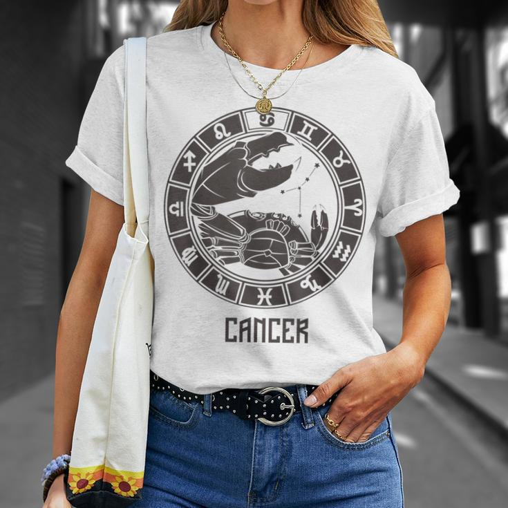 Cancer Zodiac Sign Symbol Stars June July Birthday Gift Unisex T-Shirt Gifts for Her