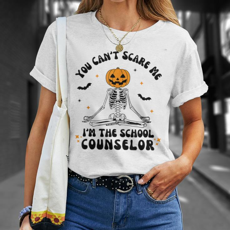 You Cant Scare Me Im The School Counselor Halloween Skeleton T-Shirt Gifts for Her