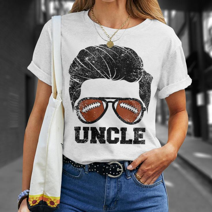Football Uncle Funny Hair Glasses Football Uncle Unisex T-Shirt Gifts for Her