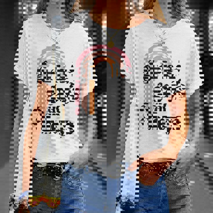 Girls Gays And Theys - Lesbian Pride - Lgbtq Pride Unisex T-Shirt Gifts for Her