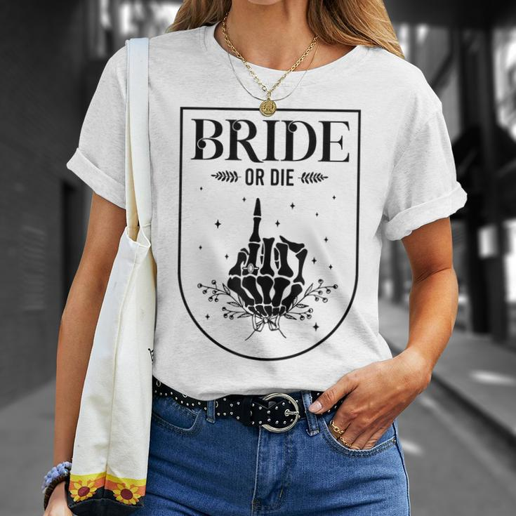 Halloween Bride Or Die Gothic Bachelorette Party Matching T-Shirt Gifts for Her