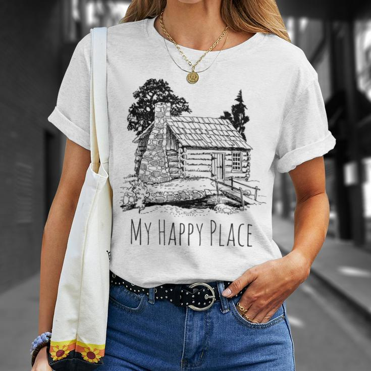 My Happy Place A Cabin In The Woods T-Shirt Gifts for Her