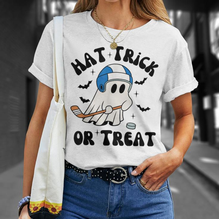 Hat Trick Or Treat Hilarious Hockey Halloween Family T-Shirt Gifts for Her