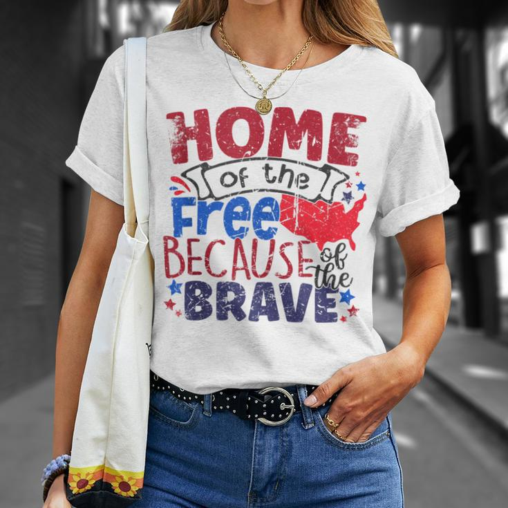 Home Of The Free 4Th Of July 2023 Patriotic American Day Unisex T-Shirt Gifts for Her