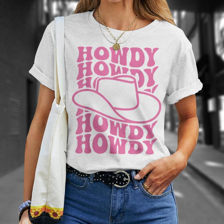 Howdy Western Rodeo Country Southern Cowgirl Vintage Groovy Unisex T-Shirt Gifts for Her