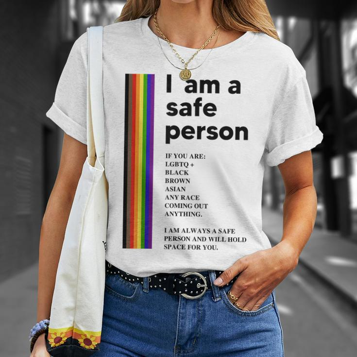 I Am A Safe Person Ally Lgbt Proud Gay Lesbian Lgbt Month Unisex T-Shirt Gifts for Her