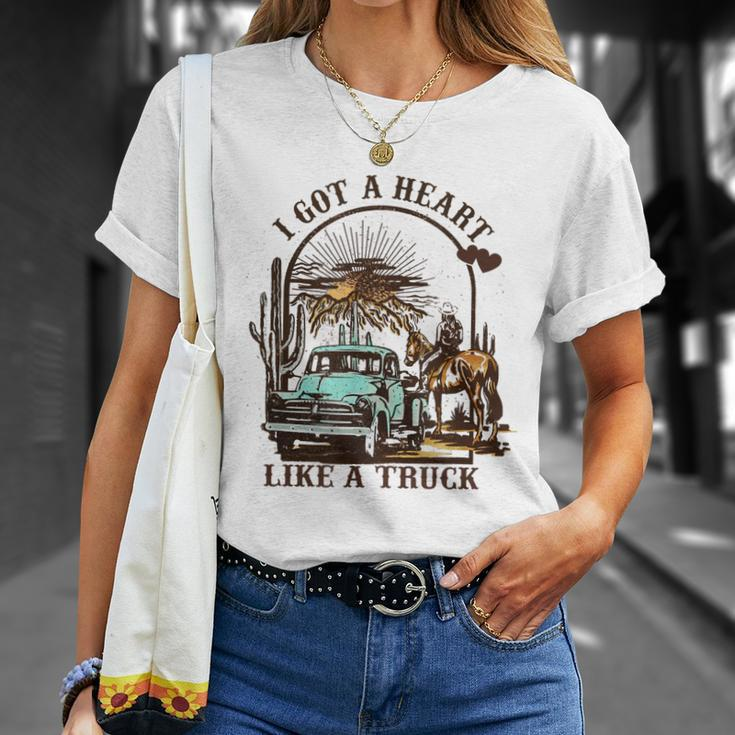 I Got A Heart Like A Truck Cowgirl Western Sunset Women Girl Unisex T-Shirt Gifts for Her