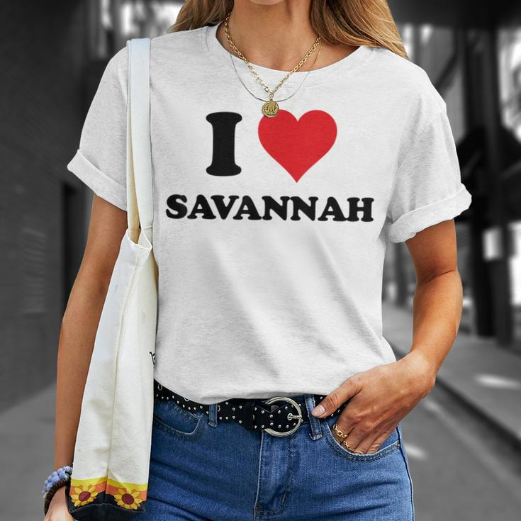 I Heart Savannah First Name I Love Personalized Stuff Unisex T-Shirt Gifts for Her
