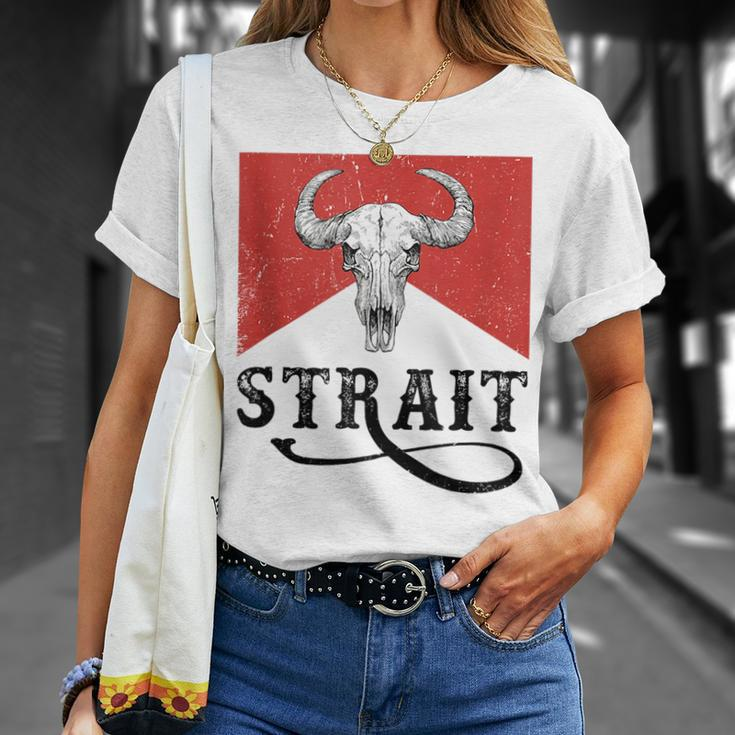 I Love Strait Name Strait Family Strait Western Cowboy Style Unisex T-Shirt Gifts for Her