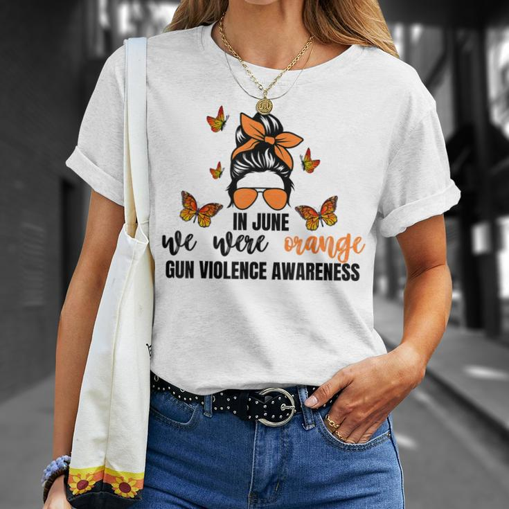 In June We Wear Orange Gun Violence Awareness Day Unisex T-Shirt Gifts for Her