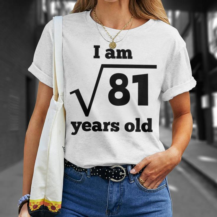 Kids Square Root 9 Years Old Funny 9Th Birthday For Kids Unisex T-Shirt Gifts for Her