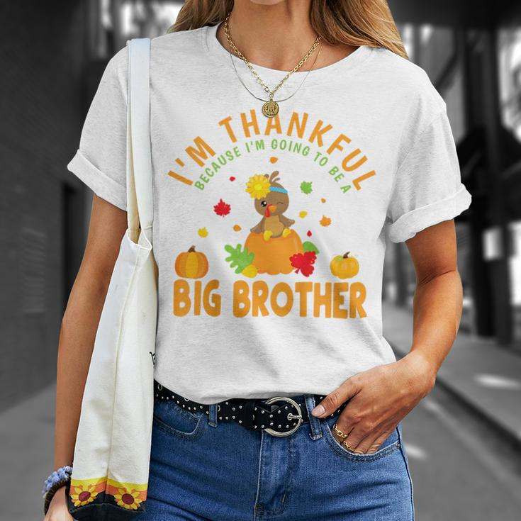Kids Thanksgiving Baby Announcement Big Brother Unisex T-Shirt Gifts for Her