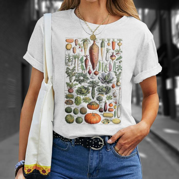Kitchen Vegetable Identification Reference Chart Botanical T-Shirt Gifts for Her