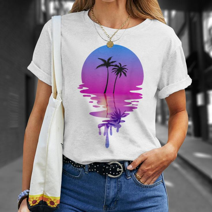 Palm Trees Beach Sunset Beach Lovers Summer Vacation Unisex T-Shirt Gifts for Her